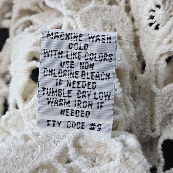 Rebellion‎ by Rowan 100% Cotton Crochet Fringe Cardigan Boho Festival Cream M - Picture 8 of 8